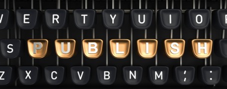 Schreibmaschinentastatur - PUBLISH hervorgehoben