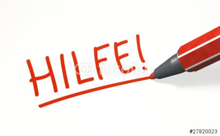 Schriftzug Hilfe