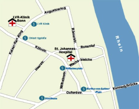 Lageplan des Behandlungszentrum St. Johannes-Hospital