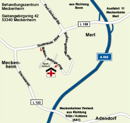 Anreise und Anfahrt Behandlungszentrum Meckenheim