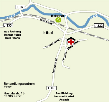 Anfahrtsskizze Behandlungszentrum Eitorf